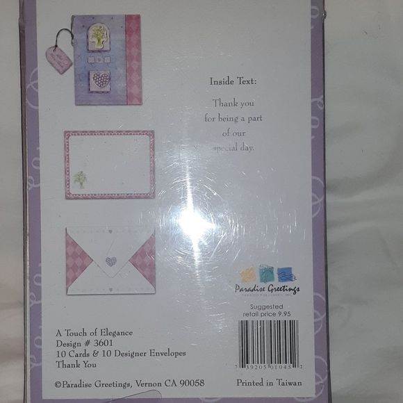 NEW‎ Wedding Thank You Cards Box of 10 Holographic - Picture 2 of 6